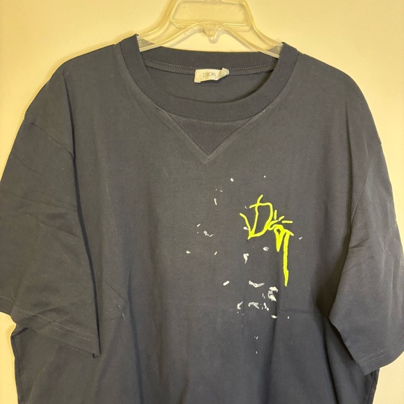 Dior Black Tee with Neon Yellow Accent - Picture 2 of 6